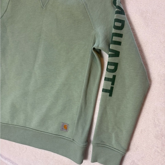 Carhartt women’s green crewneck Sweatshirt size medium relaxed fit NWOT - Picture 2 of 8